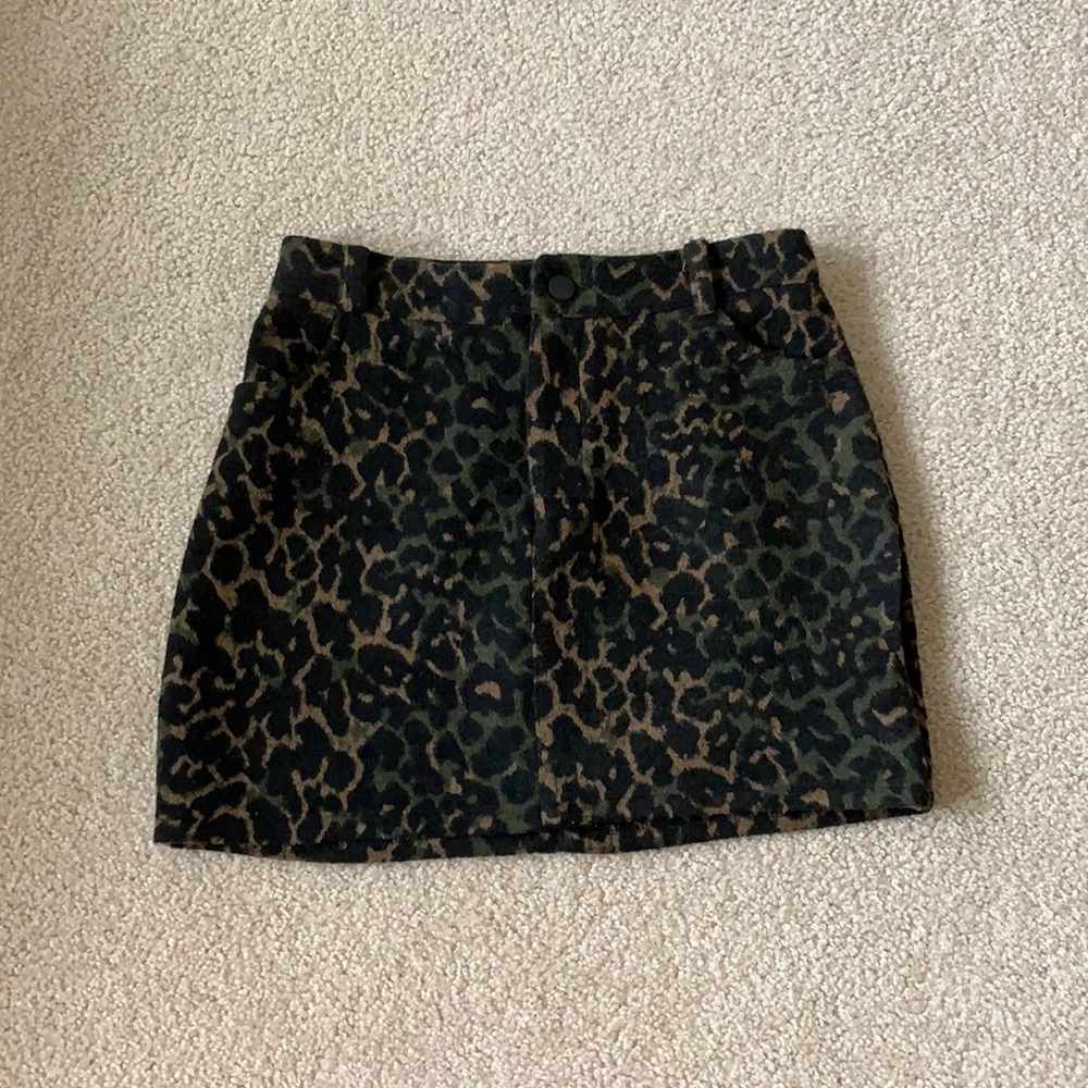 Wild Honey cheetah wool skirt